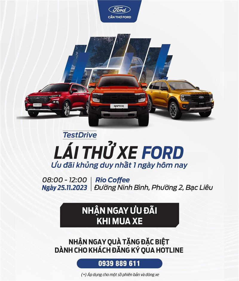 LÁI THỬ XE FORD TẠI XỨ SỞ BẠC LIÊU